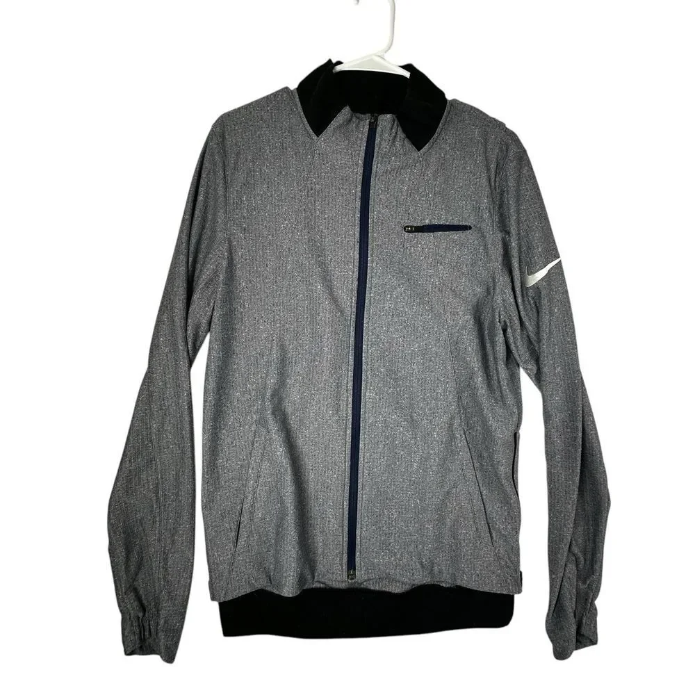Men‎ Nike Basketball Full Zip Jacket Sweater Blue Zipper Side Slits